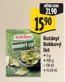 Albert Kotányi Bobkový list nabídka