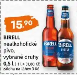 Terno BIRELL nealkoholické pivo, vybrané druhy nabídka