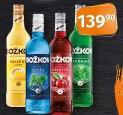 COOP TIP Božkov vaječný likér, modrá, griotte, eprmint nabídka