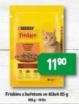 Brněnka Friskies s kuřetem ve šťávě nabídka