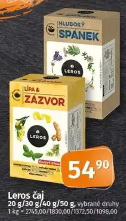 COOP TIP Leros čaj nabídka