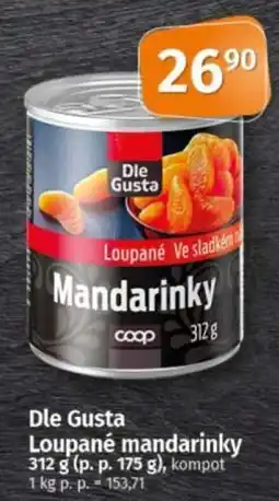 COOP TIP Dle Gusta loupané mandarinky nabídka