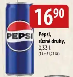 Bala Pepsi, různé druhy nabídka