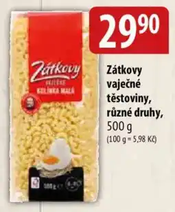 Bala Zátkovy vajecne těstoviny nabídka