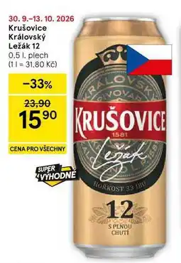 Tesco Krušovice Královský Ležák 12 nabídka