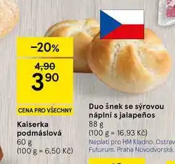 Tesco Duo šnek se sýrovou náplní s jalapeños nabídka