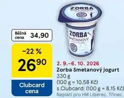 Tesco Zorba Smetanový jogurt nabídka