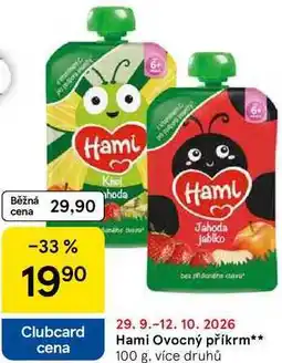 Tesco Hami Ovocný příkrm, 100 g, více druhů nabídka