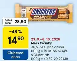 Tesco Mars tyčinky, 36,5-51 g, více druhů nabídka