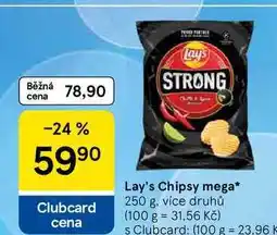 Tesco Lay's Chipsy mega, 250 g, více druhů nabídka