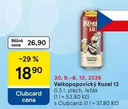 Tesco Velkopopovický Kozel 12 nabídka