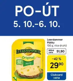Tesco Leerdammer Plátky, 100 g, více druhů nabídka