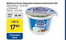 Tesco Mlékárna Kunín Zakysaná smetana krémovitá 15% nabídka