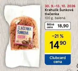 Tesco Krahulik Šunková tlačenka nabídka