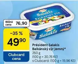 Tesco Président Salakis Balkánský sýr jemný nabídka