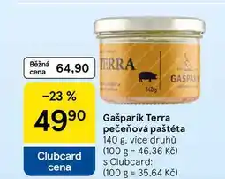 Tesco Gašparík Terra pečeňová paštéta, 140 g, více druhů nabídka