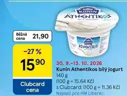 Tesco Kunín Athentikos bílý jogurt nabídka