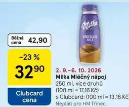 Tesco Milka Mléčný nápoj, 250 ml, více druhů nabídka