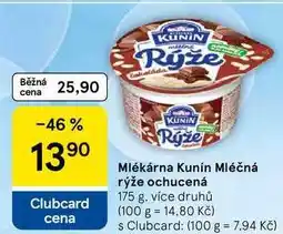Tesco Mlékárna Kunín Mléčná rýže ochucená nabídka