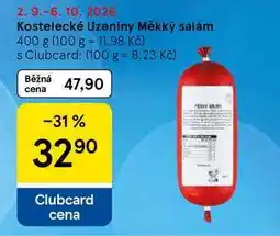 Tesco Kostelecké Uzeniny Měkký salám nabídka