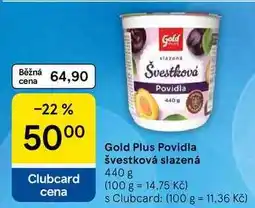 Tesco Gold Plus Povidla švestková slazená nabídka