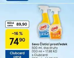 Tesco Savo Čisticí prostředek, 500 ml, dva druhy nabídka