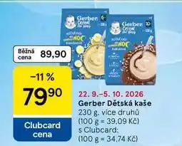 Tesco Gerber Dětská kaše, 230 g, více druhů nabídka
