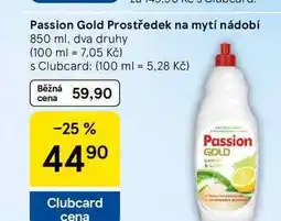 Tesco Passion Gold Prostředek na mytí nádobí, 850 ml, dva druhy nabídka