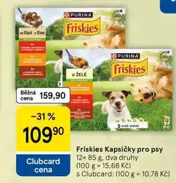 Tesco Friskies Kapsičky pro psy, 12× 85 g, dva druhy nabídka