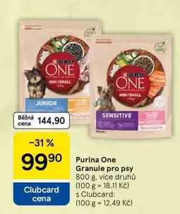 Tesco Purina One Granule pro psy, 800 g, více druhů nabídka