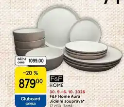 Tesco F&F Home Aura Jídelní souprava, 12 dílů šedá nabídka