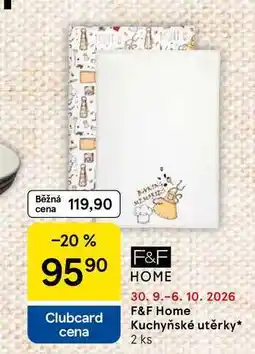 Tesco F&F Home Kuchyňské utěrky, 2 ks nabídka