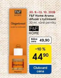 Tesco F&F Home Aroma difuzér s tyčinkami, 30 ml. vůně perníku nabídka