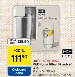 Tesco F&F Home Hiball Sklenice, 4 ks nabídka