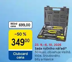 Tesco Sada ručního nářadí, 50 kusů, obsahuje kleště. klíče, šroubováky. bity a hlavice nabídka