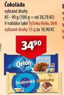 CBA Čokoláda nabídka