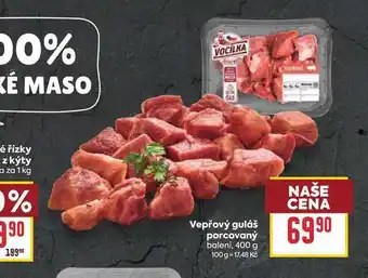 Billa Vepřový guláš porcovaný balení nabídka