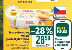 Billa Srdce domova Vejce podestýlková M 10 ks nabídka