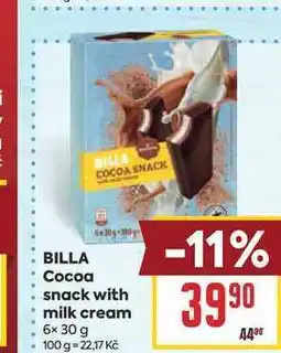 Billa BILLA Cocoa snack with milk cream nabídka