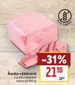Billa Šunka výběrová z pultu lahůdek cena za nabídka