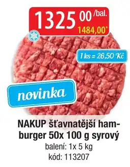 Qanto nakup šťavnatější hamburger 50x 100 g syrový nabídka