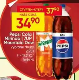 Hruška Pepsi Cola | Mirinda 7UP | Mountain Dew nabídka
