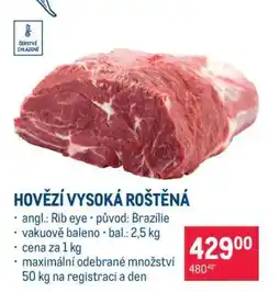 Makro Hovězí vysoká roštěná nabídka