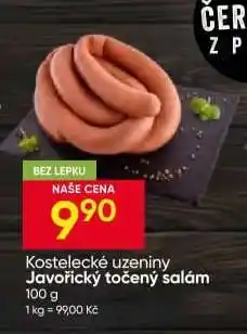 Hruška Kostelecké uzeniny Javořický točený salám nabídka