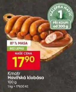 Hruška Kmotr Havířská klobása nabídka