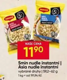Hruška 5min nudle instantní | Asia nudle instantní nabídka