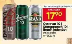 Hruška Ostravar 10 Staropramen 10 Braník Jedenáct nabídka
