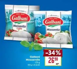 Billa Galbani mozzarella nabídka