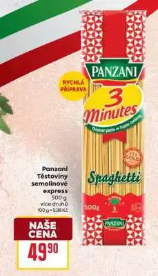 Billa Panzani Těstoviny semolinové express nabídka