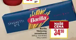 Billa Barilla Těstoviny semolinové nabídka